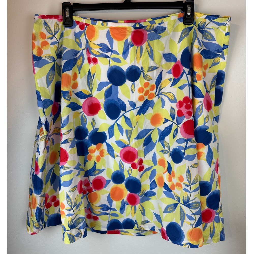 TALBOTS Woman White, Pink, Green, Orange & Blue A-Line Skirt NWT | Size 20W